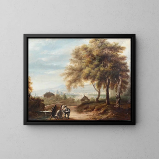 Ansicht von Genua vom Hügel Albaro - Michele Cesare Danielli — gerahmtes Bild an der Wand
