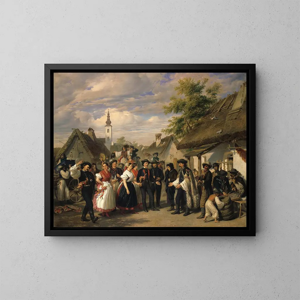 L'Arrivée de la Mariée - Miklós Barabás — gerahmtes Bild an der Wand