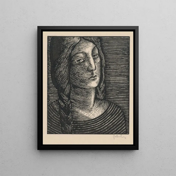 Mikul Galanda - Head Of A Woman With Long Braids.webp