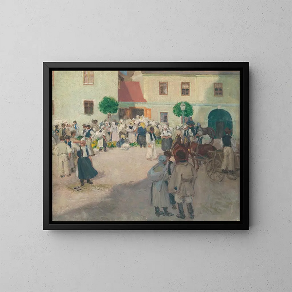 Markt in Myjava - Miloš Jiránek — gerahmtes Bild an der Wand