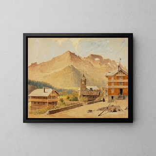 Champery und den Mont Bounaveau, Schweiz - Miner Kilbourne Kellogg — gerahmtes Bild an der Wand