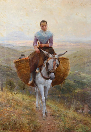 Modesto Teixidor y Torres - Women Riding a Donkey.webp