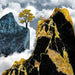 Reproduktion des Gemäldes Goldener Berg | Künstlerischer Collage