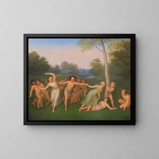 Der Lebenszyklus der Jahreszeiten - Moritz August Retzsch — gerahmtes Bild an der Wand