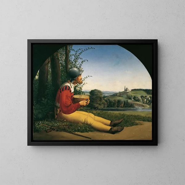 Der Brotschneider - Moritz von Schwind — gerahmtes Bild an der Wand