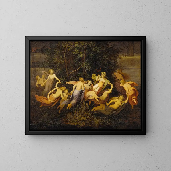Tänzerinnen im Elfenwald - Moritz von Schwind — gerahmtes Bild an der Wand