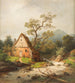 Romantisches Mühlen-Gemälde am Bachufer - Heinrich Steinike — Ansicht des Kunstwerks