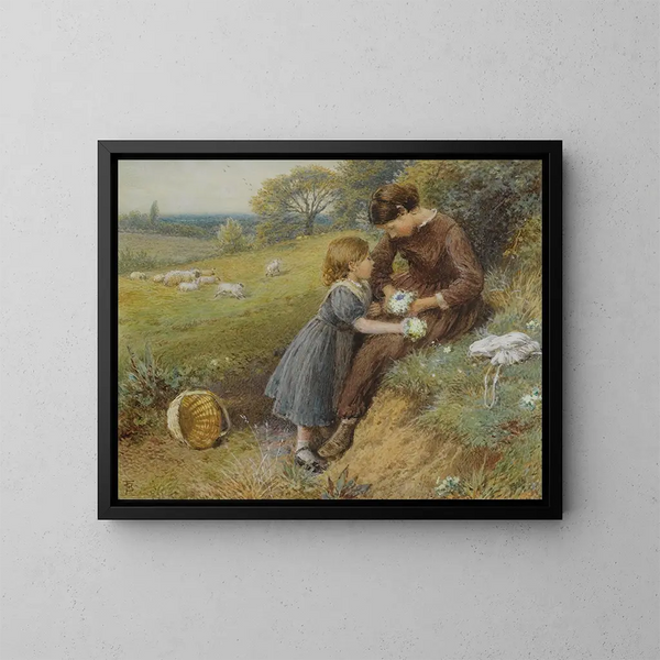 Primeln - Myles Birket Foster — gerahmtes Bild an der Wand