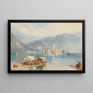 Myles Birket Foster - View of Isola Bella Lake Maggiore Italy.webp