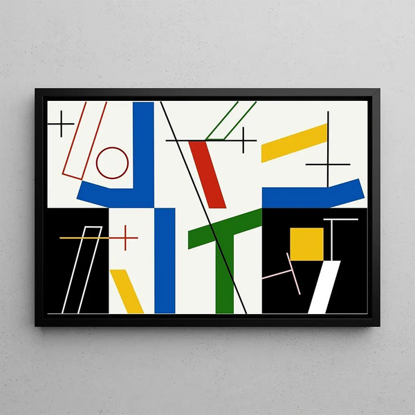 Sechs Räume mit Kreuzen - Myriam Thyes — gerahmtes Bild an der Wand