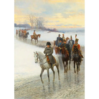 Napoleon dirigeant son armée de Jan Van Chelminski | Reproduction Tableau Décoration murale affiche copie