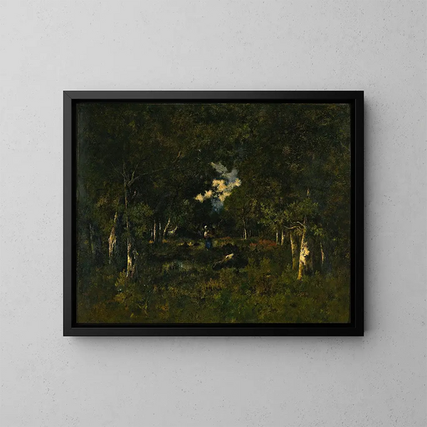 Bcheronne dans une claircie - Narcisse Virgile Diaz de la Peña — gerahmtes Bild an der Wand