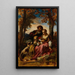 Figuren und ein Hund in einer Landschaft - Narcisse Virgile Diaz de la Peña — gerahmtes Bild an der Wand