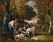 Garon und fünf Hunde in stark - Narcisse Virgile Diaz de la Peña — Ansicht des Kunstwerks