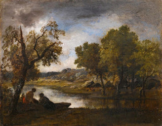 NarcisseVirgile Diaz de La Pea - Two bathers on the bank of a lake.webp