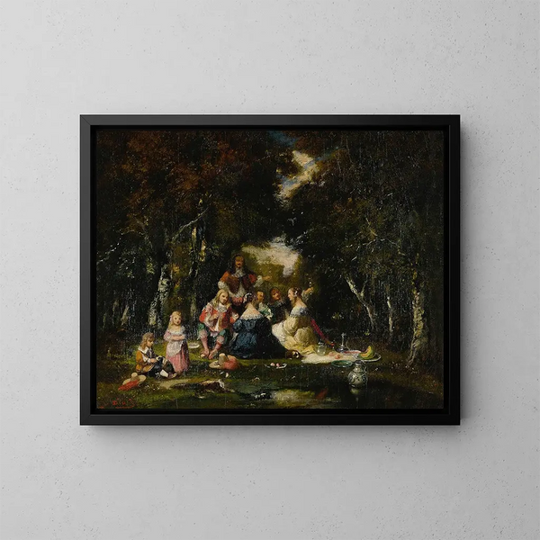 Eine Landpartie - Narcisse Virgile Diaz de la Peña — gerahmtes Bild an der Wand