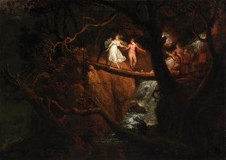 Nathaniel Grogan - Lady Blanche Crosses the Ravine Guided by the Count and Saint Foix a Scene from The Mysteries of Udolpho.webp