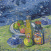 Stillleben mit Flaschen und Früchten - Alexej von Jawlensky — in einem Innenraum präsentiert