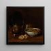 Stillleben mit Teekanne und Früchten - William Merritt Chase — gerahmtes Bild an der Wand