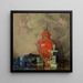 Naturmorte mit roter Vase und asiatischen Figuren - Emil Carlsen — gerahmtes Bild an der Wand