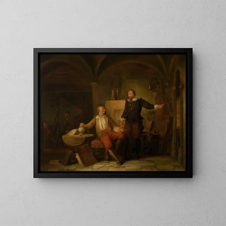 L'Atelier du peintre Joos van Craesbeeck - Nicaise De Keyser — gerahmtes Bild an der Wand