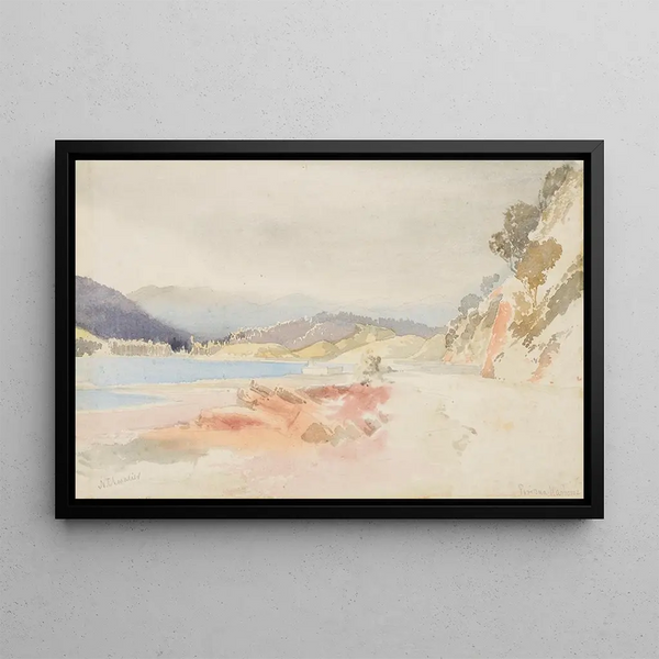 Hafen von Porirua - Nicholas Chevalier — gerahmtes Bild an der Wand