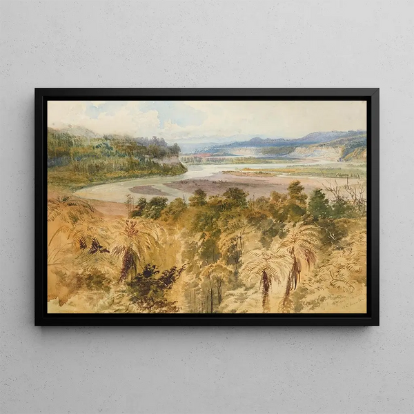 Le Haut Rangitikei - Nicholas Chevalier — gerahmtes Bild an der Wand