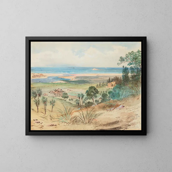 Winchendon an der Kaikorai-Fluss - Nicholas Chevalier — gerahmtes Bild an der Wand