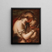 Venus und Amor mit einem Putto - Niccolò Bambini — gerahmtes Bild an der Wand