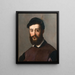 Portrait eines jungen bärtigen Mannes mit schwarzem Hut - Niccolò dell'Abate — gerahmtes Bild an der Wand