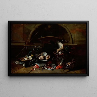 Nicola van Houbraken - Still Life with Bottles and Oysters.webp