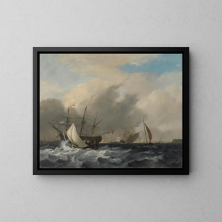 Nicolaas Baur - The Navys ManofWar Amsterdamoff the Westerlaag on Y at Amsterdam.webp