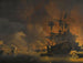 L'incendie sur les quais d'Alger peu après le début du bombardement par la flotte anglo-néerlandaise, 27 août 1816 - Nicolaas Baur — Ansicht des Kunstwerks