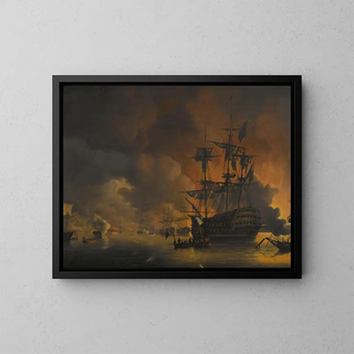 Nicolaas Baur - The fire on the Wharves of Algiers shortly after the commencement of the Bombardment by the AngloDutch Fleet 27 August 1816.webp