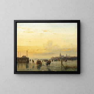 Nicolaas Johannes Roosenboom - Numerous Skaters Near A Town.webp