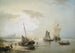 Segelboote vor der holländischen Küste bei Sonnenaufgang - Nicolaas Riegen — Ansicht des Kunstwerks