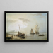Segelboote vor der holländischen Küste bei Sonnenaufgang - Nicolaas Riegen — gerahmtes Bild an der Wand