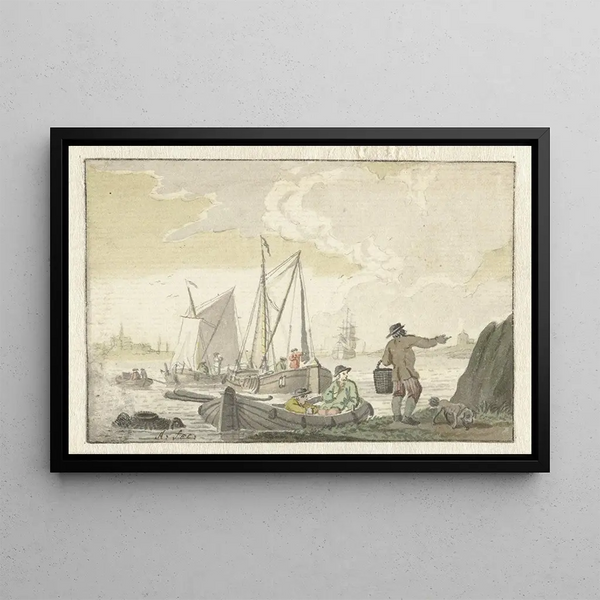 Nicolaes Aartman - Riviergezicht met schepen.webp