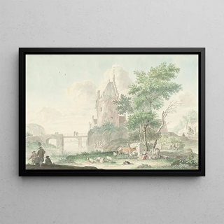Nicolaes Aartman - Zomerlandschap met figuren en vee.webp