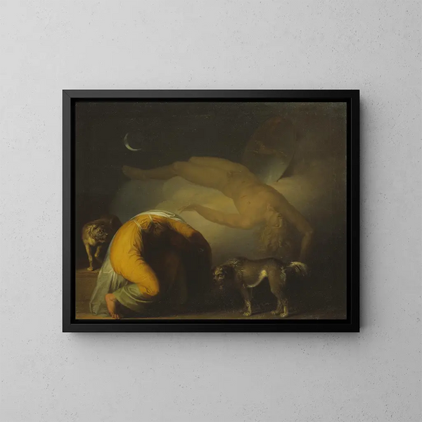 L'Esprit der Culmin erscheint seiner Mutter aus den Liedern von Ossian - Nicolai Abildgaard — gerahmtes Bild an der Wand
