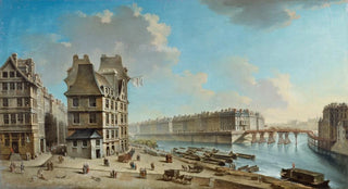 Nicolas JeanBaptiste Raguenet - La Grve lIle SaintLouis et le Pont Rouge vus de la place de la Grve.webp