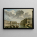 Le Quai des Ormes, actuel quai de l'Hôtel de Ville, le pont Marie et l'île Saint-Louis - Nicolas Jean-Baptiste Raguenet — gerahmtes Bild an der Wand