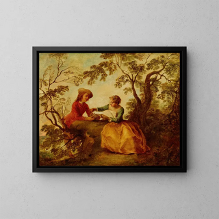 Nicolas Lancret - A young couple courting over a birds nest.webp