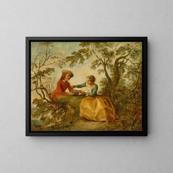 Le Nid d'oiseaux - Nicolas Lancret — gerahmtes Bild an der Wand