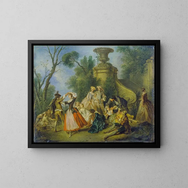 Feste pastorale - Nicolas Lancret — gerahmtes Bild an der Wand