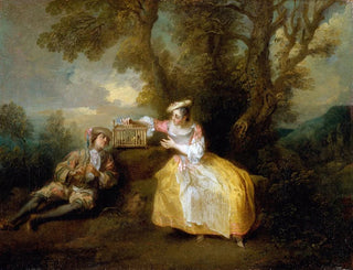 L Vogelgefängnis-Gemälde - Nicolas Lancret — Ansicht des Kunstwerks