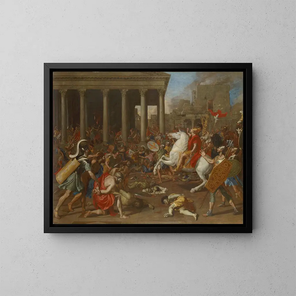 Die Eroberung Jerusalems durch Kaiser Titus - Nicolas Poussin — gerahmtes Bild an der Wand