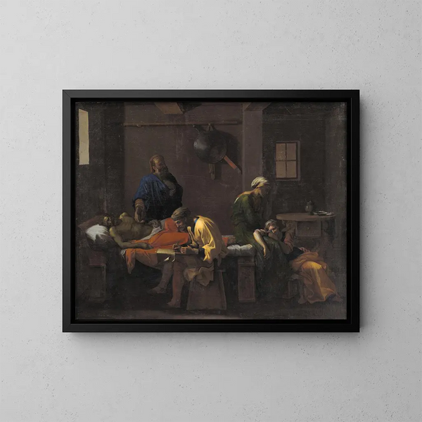Das Testament von Eudamidas - Nicolas Poussin — gerahmtes Bild an der Wand