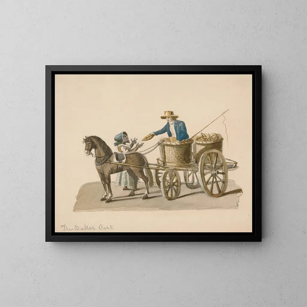 Der Bäckerwagen - Nicolino Calyo — gerahmtes Bild an der Wand