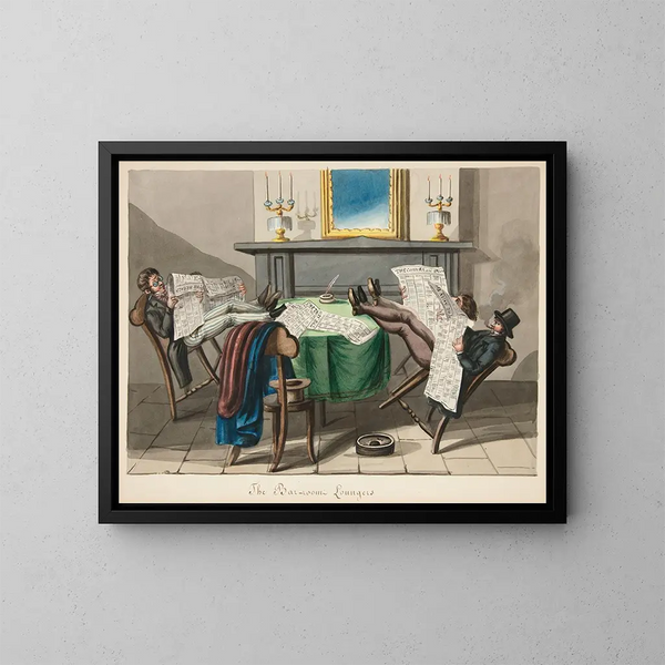 Die Flaneure der Bar - Nicolino Calyo — gerahmtes Bild an der Wand